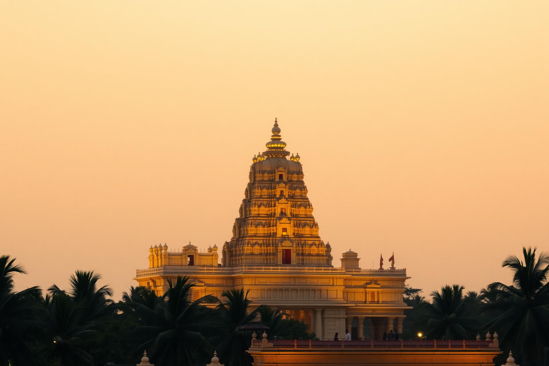 Sri Ramanathaswamy Temple at golden hour, Rameshwaram